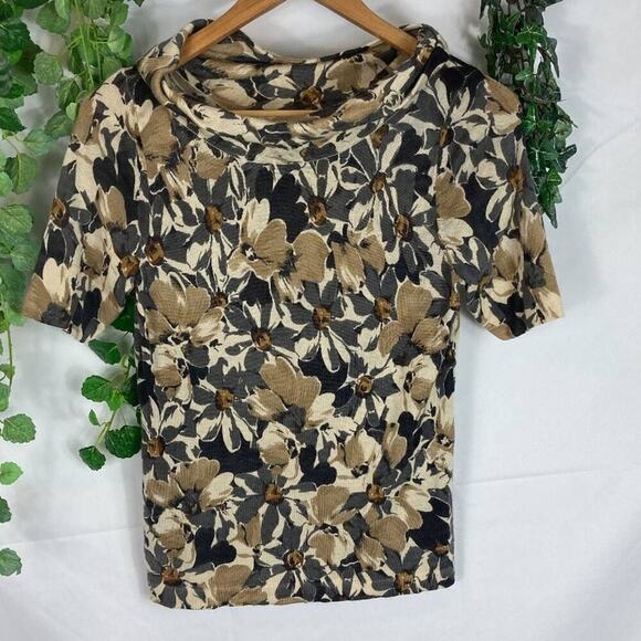 ann Taylor loft wool floral off shoulder top S - Picture 1 of 3